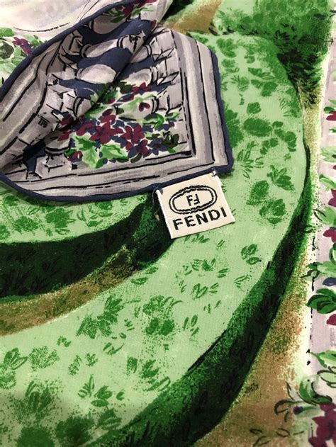 fendi silk scarf vintage|Fendi authentication scarves.